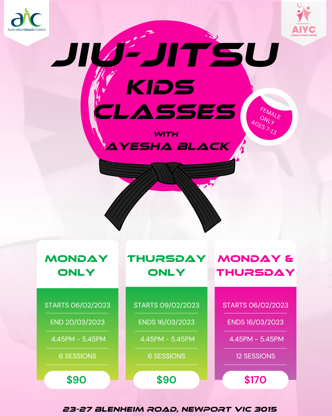 Girls JiuJitsu Classes AIC