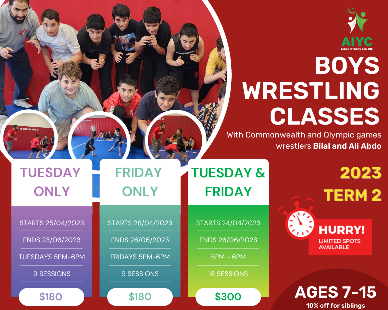 Boys Wrestling Classes AIC